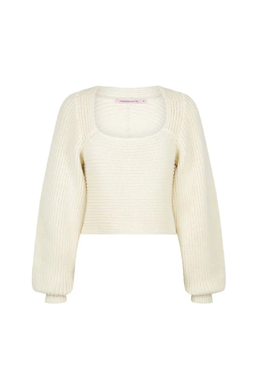 Women's Romantic Outfit Women's Bruna Ribbed Sweater In Ivory