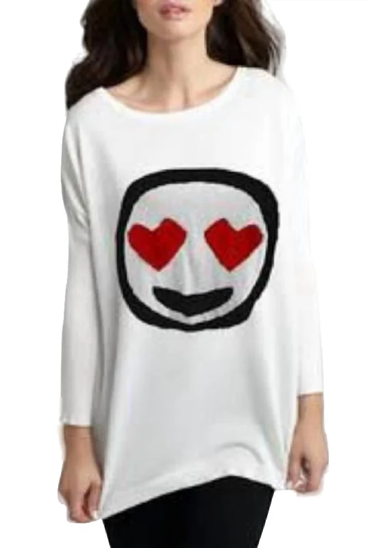 Chic Clothes For Women Smile In Love Emoji Top In Stoneblack