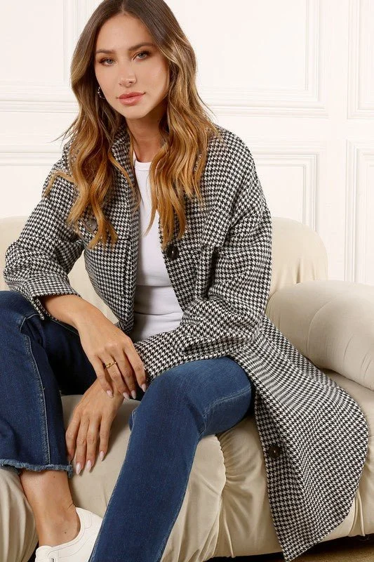 High-Quality Women's Fashion Dresses Checkered Long Shacket