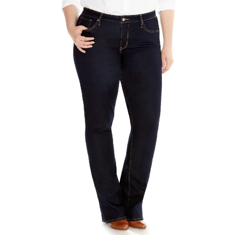 Modern Women's Apparel Plus 315 Shaping Womens Mid-Rise Dark Wash Bootcut Jeans