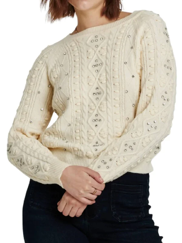 Women's Outfit For The Office Carla Embellished Sweater In Birch