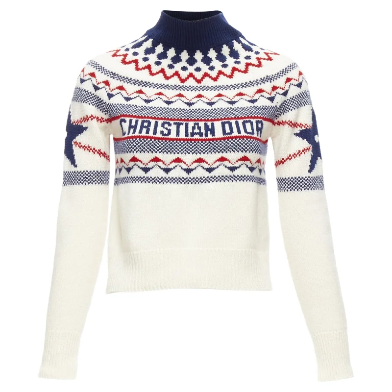 Charming Women's Garments Christian Dior Dioralps cream wool cashmere fairisle sweater