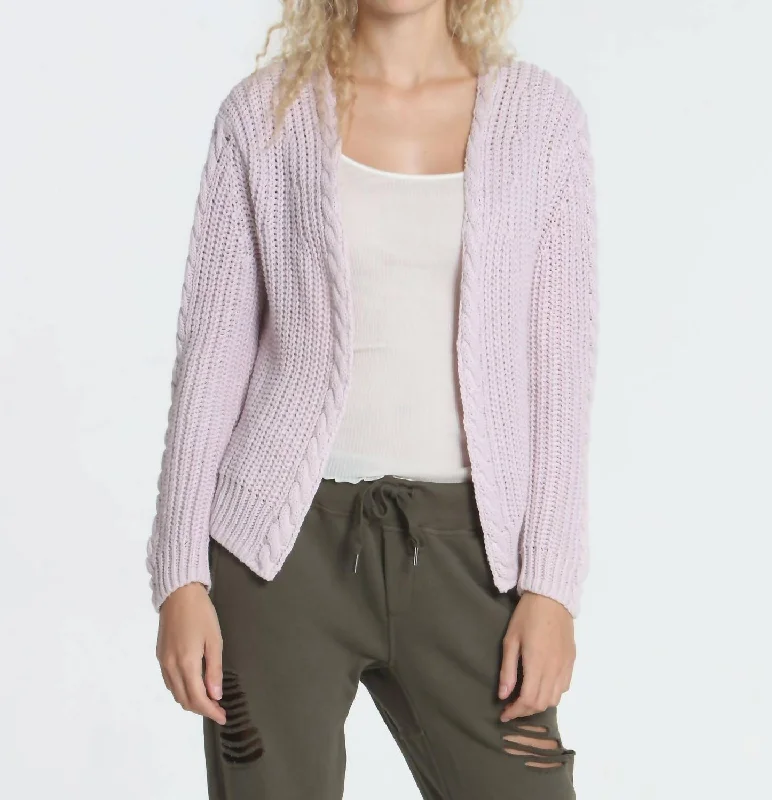 Versatile Women's Fashion Cool Days Cardigan In Faded Pink