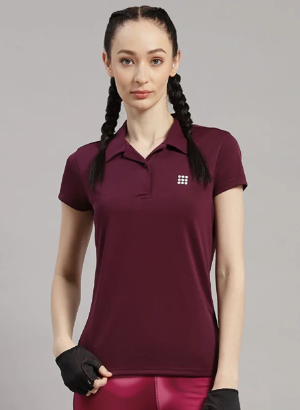 Women's Vacation Clothes Women Maroon Solid T-Shirt