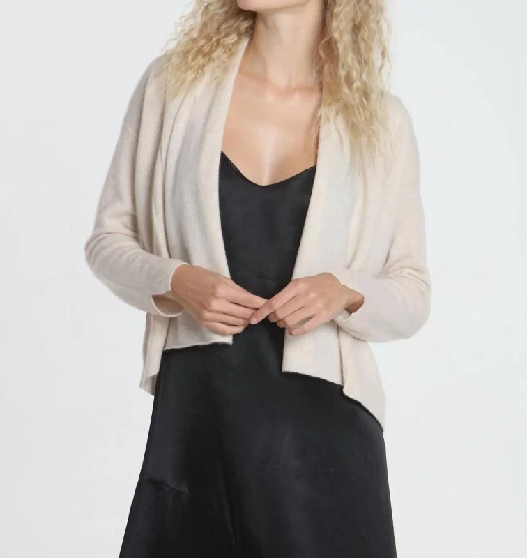 Chic Casual Wardrobe Essentials Carla Cross Cardigan In Dune