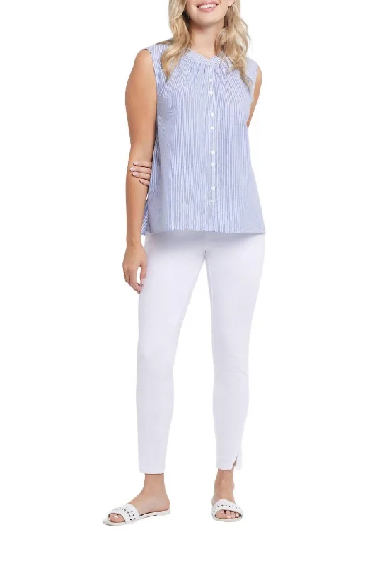 Chic Women's Outfit Ideas Front Slit Jegging In White