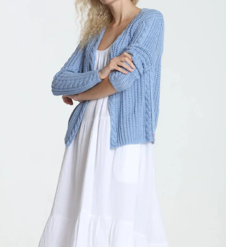 Women's Street Style Casual Wear Cool Days Cardigan In Sky