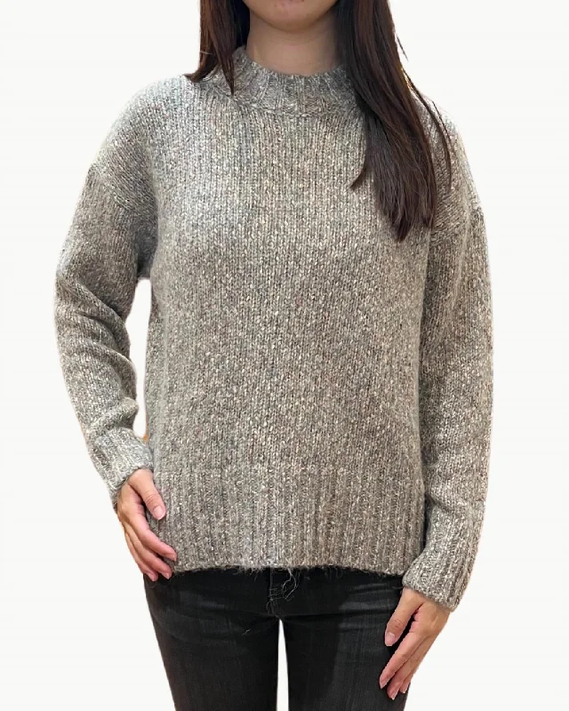 Chic Casual Wardrobe Essentials Maral Woman Knit Pullover Sweater In Heather Grey