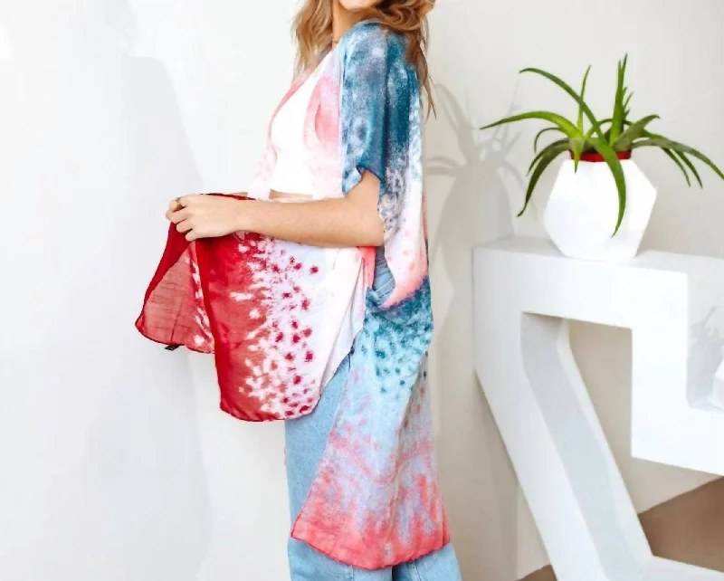 Casual Chic Clothing For Women Wanderer Watercolor Kimono In Multi