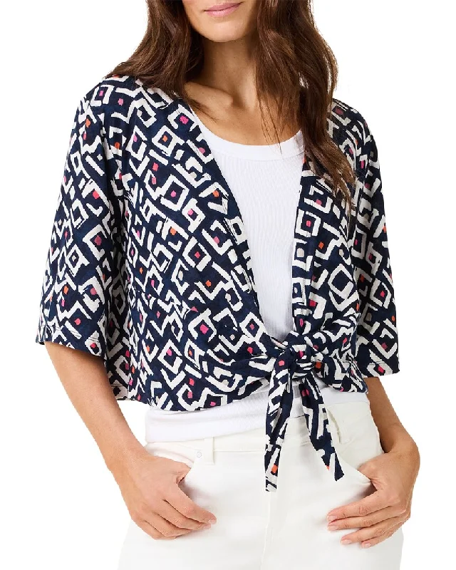 Affordable Women's Attire NIC+ZOE Indigo Angles 4-Way Linen-Blend Cardigan