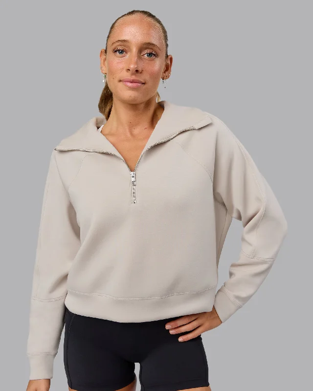 Women's Contemporary Clothing Elevate SoftTouch 1/2 Zip Sweater - Shale Beige