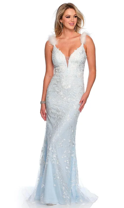 Fashionable Women's Casual Apparel Dave & Johnny 11459 - V-Neck Beaded Gown