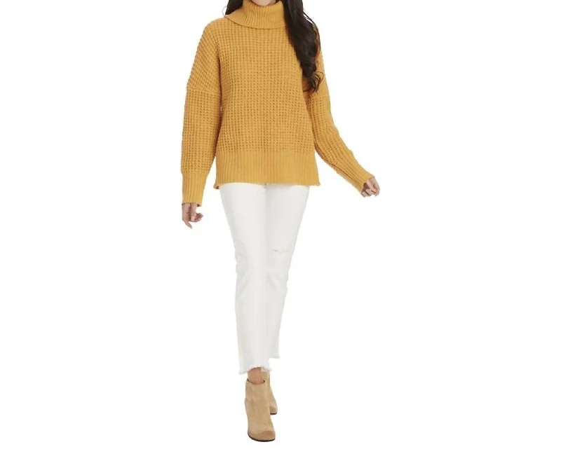 Women's Evening Apparel Randi Waffle Knit Sweater In Orange