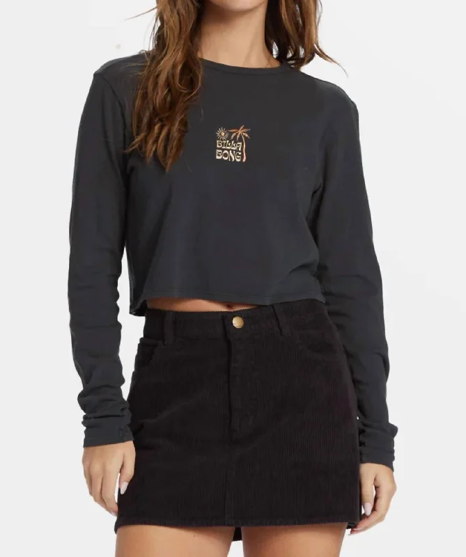 Trendy Women's Apparel Marina Corduroy Skirt In Black