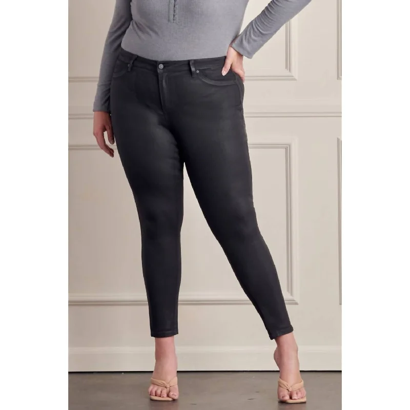 Women's Garments Coated Super Skinny Jeans - Plus In Black