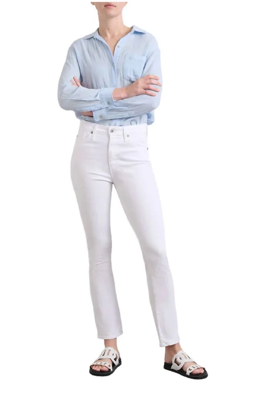 Early Bird Offer Mari Hi Rise Straight Jean In White