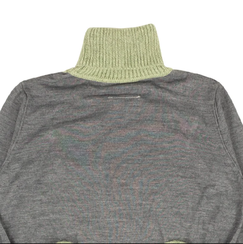 Women's Active Garments For Workouts COLORBLOCK TURTLENECK GRAY, SAGE SWEATER