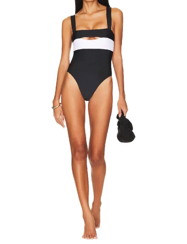 Affordable Trendy Clothes For Women Daytona One Piece Swimsuit In Black,white