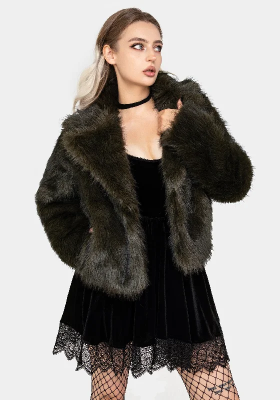 Women's Formal Clothes Monstrum Cropped Faux Fur Jacket