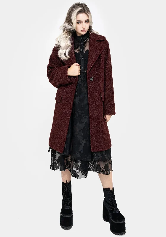 Women's Night-Out Clothes Gorgon Bouclé Oversized Coat - Red