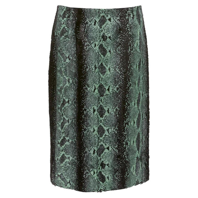 Comfortable Casual Women's Clothing Dries Van Noten Painted Snake Print Furry Midi Skirt