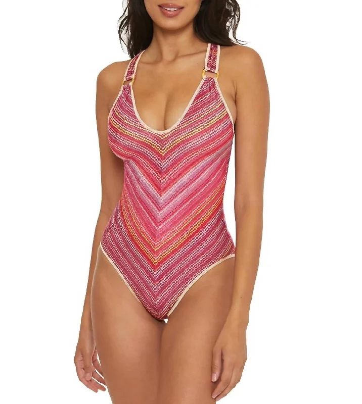 Affordable Online Boutiques Rainbow Sunset One-Piece Swimsuit In Multicolor