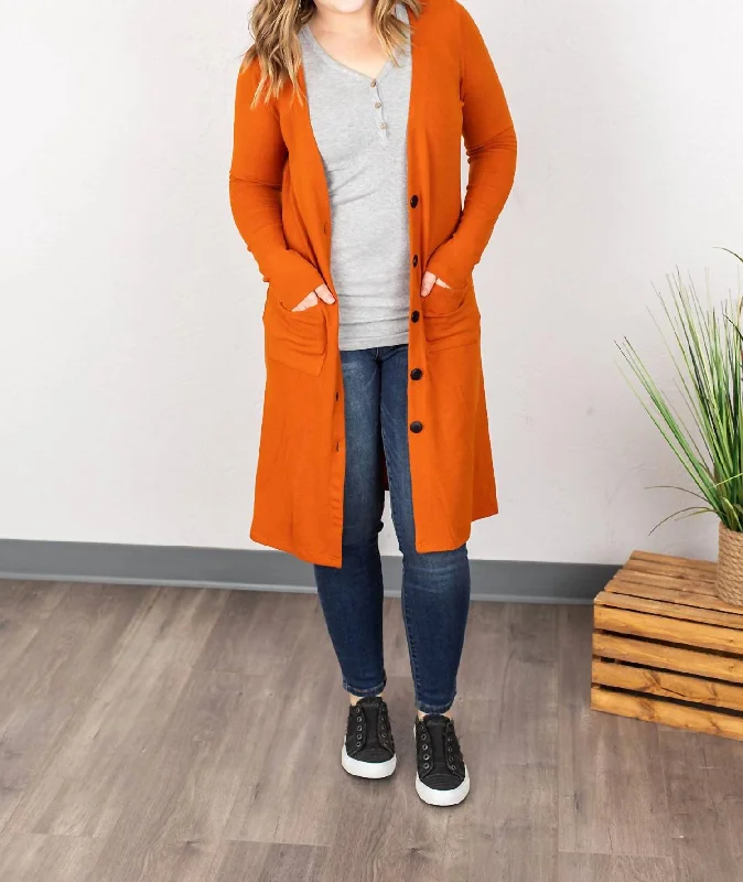 Women's Classic Attire Colbie Cardigan In Pumpkin