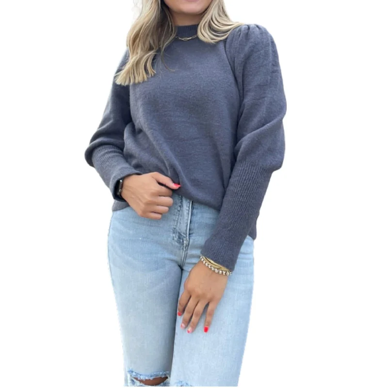 Women Clothing Luxe Soft Sweater In Charcoal