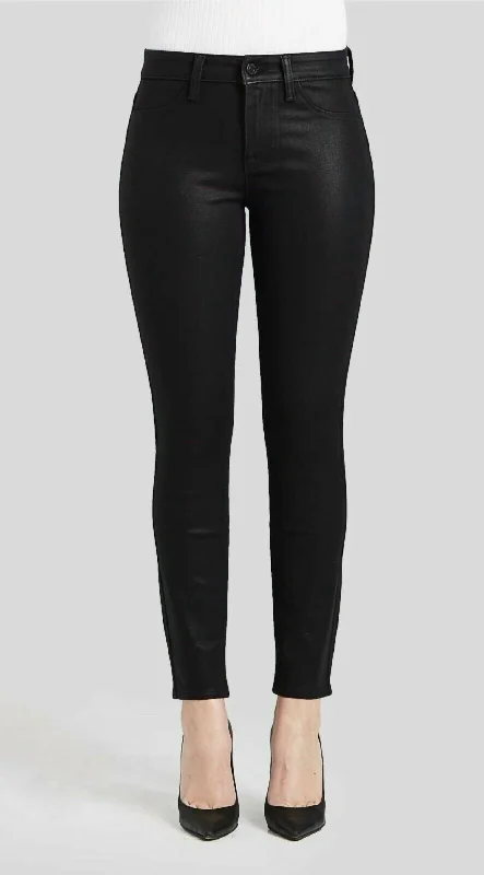 Women's Vintage Attire Bobby Iris High Rise Stretch Coated Jeans In Black