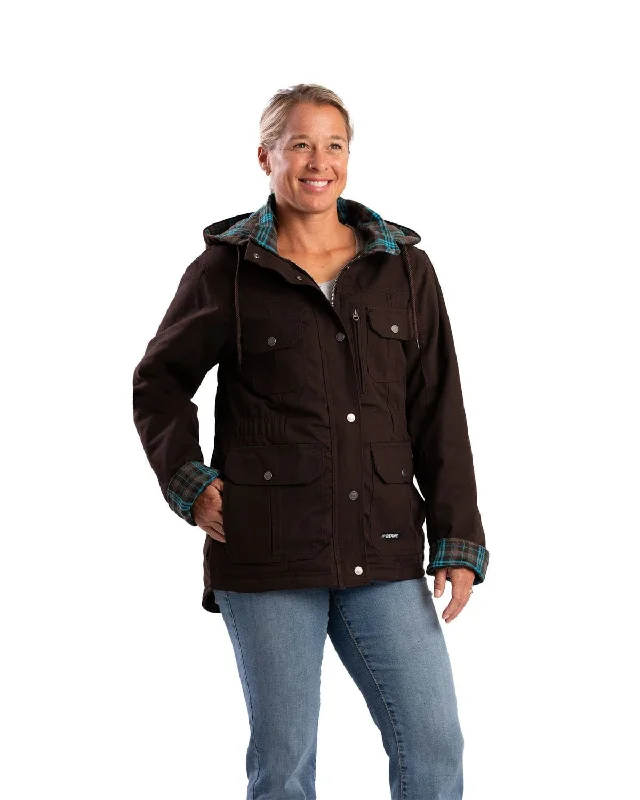 Timeless Women's Outfit Berne Apparel Womens Softstone Duck Barn Dark Brown 100% Cotton Cotton Jacket