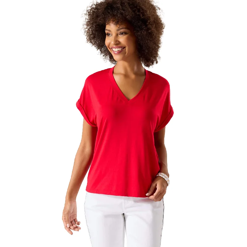 Women's Contemporary Apparel Tommy Bahama Women's Kauai Jersey V-Neck T-Shirt - Tango Red