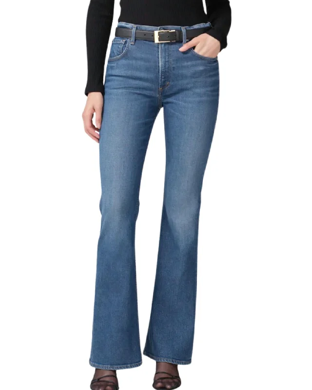 Minimalist Women's Fashion Clothing Isola Flare Denim Jeans In Crispen