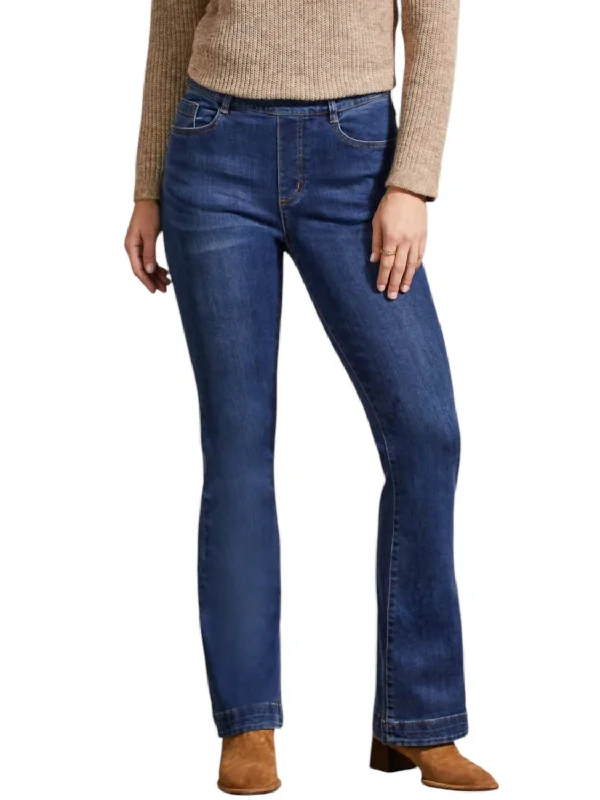 Fashionable Casual Tops Audrey Pull On Flare Jeans In Blue