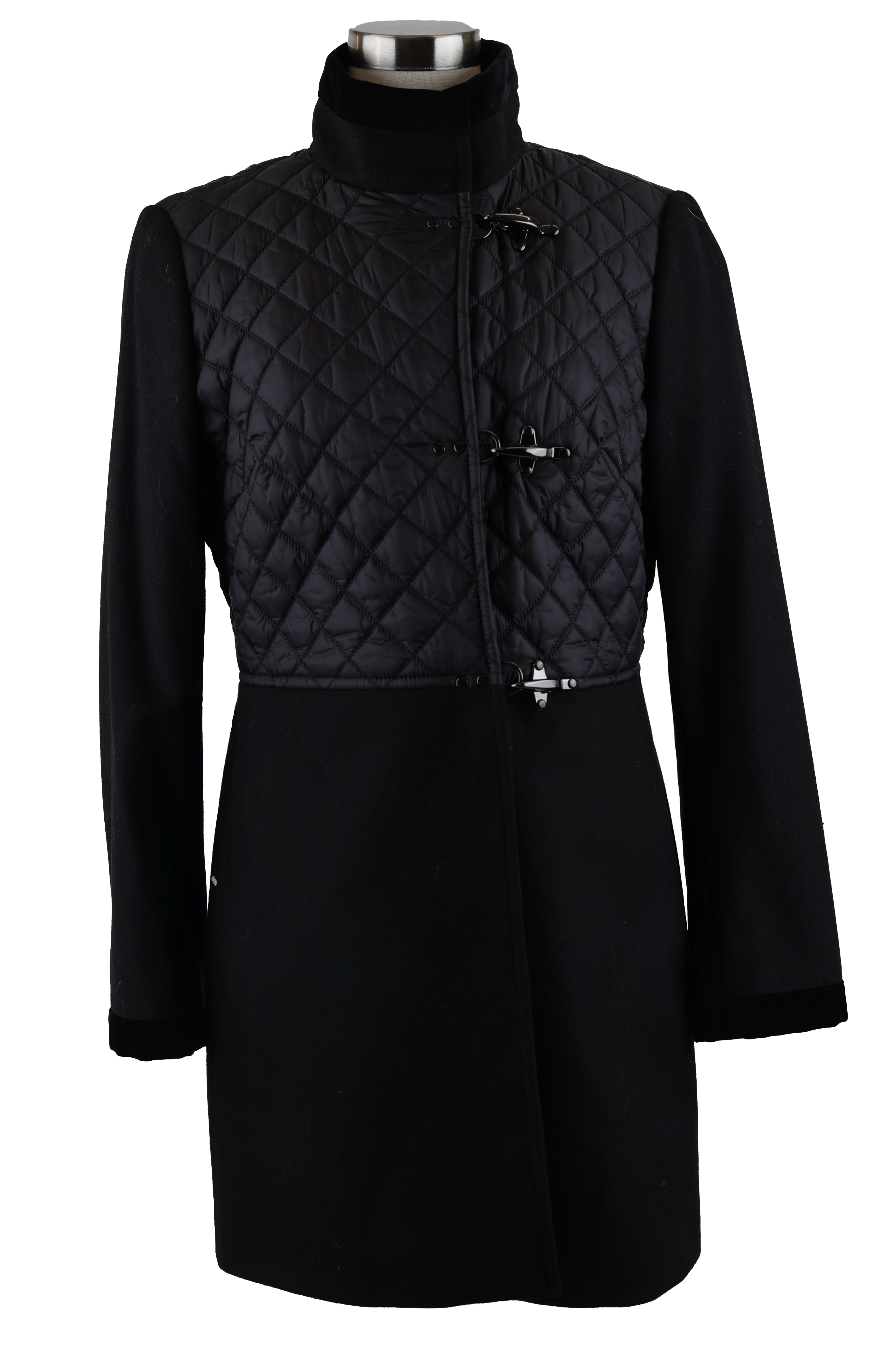 Unique Women's Fashion Pieces Wool/Poly Quilted Dress Coat