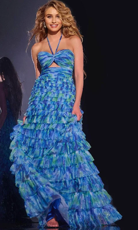 Women's Contemporary Apparel Jovani 42182 - Sleeveless Tiered Ruffle Prom Gown