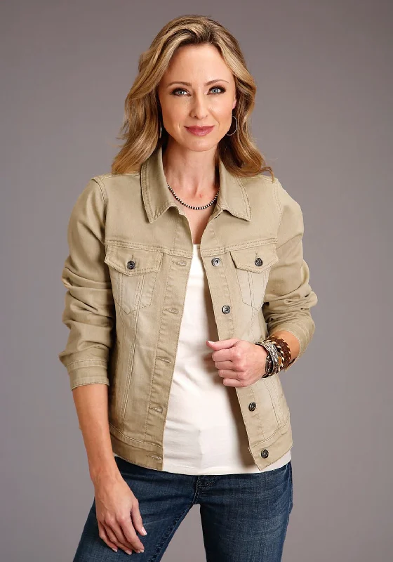 Affordable Trendy Clothes For Women Stetson Womens Stretch Twill Tan Cotton Blend Cotton Jacket