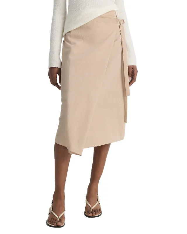 Charming Women's Clothes For Special Events Vince Asymmetric Wrap Wool-Blend Straight Skirt